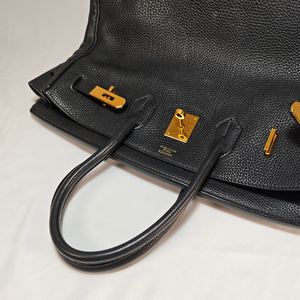 HERMES Birkin 35 Togo Leather Black Square O 2011