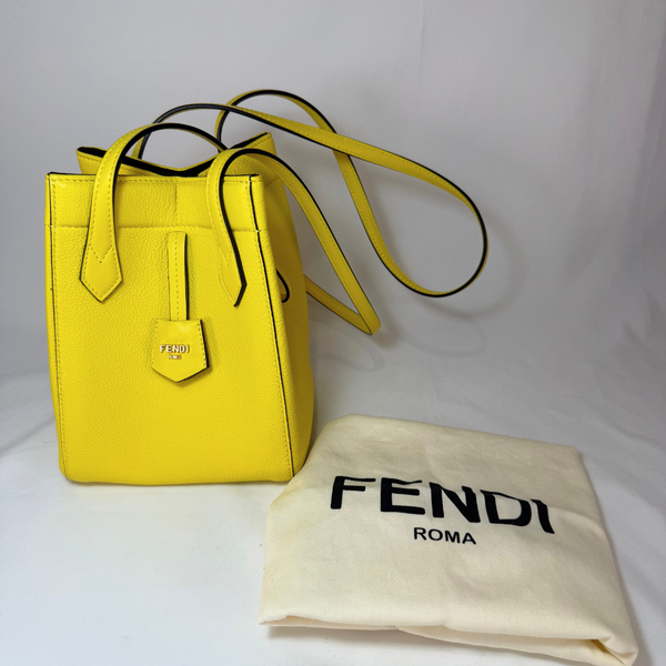Load image into Gallery viewer, FENDI Origami Mini Yellow Leather Shoulder Bag 2023

