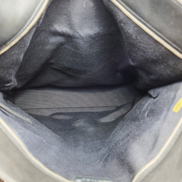 Load image into Gallery viewer, CHANEL Shoulder Black Leather Bag with Embossed CHANEL Logo
