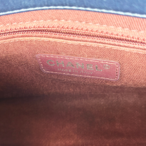 CHANEL Navy Blue Mini Single Flap Silver Metal Fitting Shoulder Bag