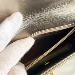 CHANEL Mademoiselle Gold  Evening Clutch Purse Gold Hardware, 1992