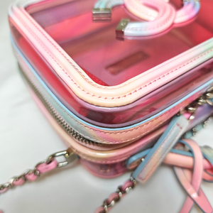 CHANEL Pink PVC & Multicolor  Patent Leather CC Vanity Case