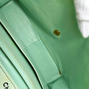 CHANEL Mint Green JUMBO LOGO Flap Bag