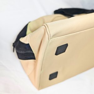 CHANEL Sport Line Boston Travel Nylon Duffle Bag Black Beige CC Logo