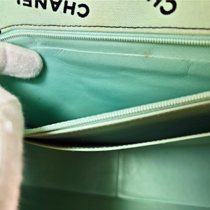 CHANEL Mint Green JUMBO LOGO Flap Bag