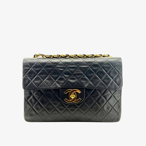 Load image into Gallery viewer, CHANEL Vintage Black Lambskin Maxi Classic Flap Bag
