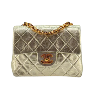 CHANEL Vintage Light Gold Lambskin Timeless Square Flap Bag