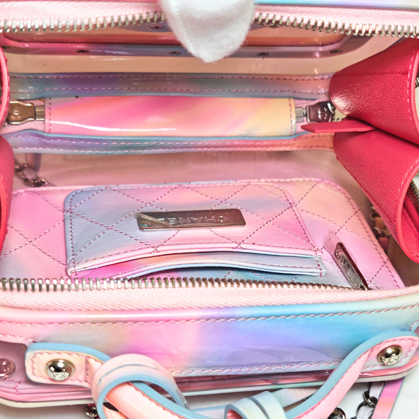 Load image into Gallery viewer, CHANEL Pink PVC &amp; Multicolor  Patent Leather CC Vanity Case
