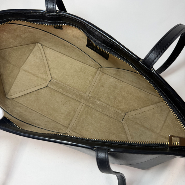 Load image into Gallery viewer, LOEWE Cropped Puzzle Fold Shoulder Bag In Shiny Calfskin Black
