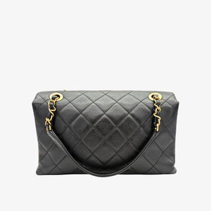 CHANEL Vintage Black Calfskin Enchained Flap Bag