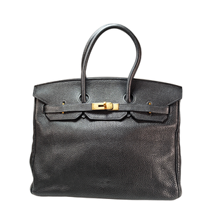 HERMES Birkin 35 Togo Leather Black Square O 2011
