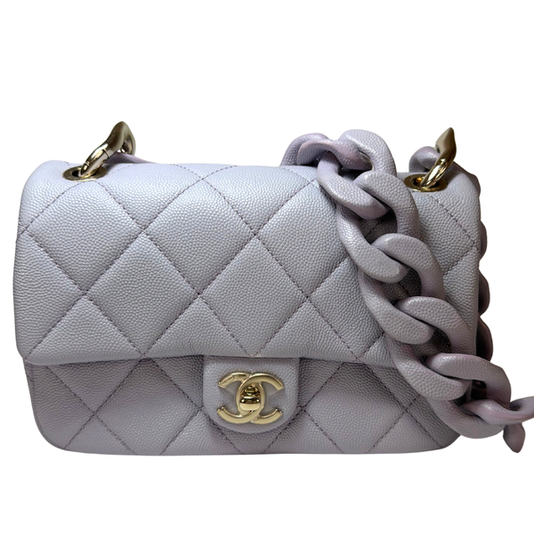 Load image into Gallery viewer, CHANEL Caviar Quilted Funky Match Mini Flap Light Purple
