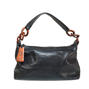 CHANEL Wood Caviar Black Hand Bag