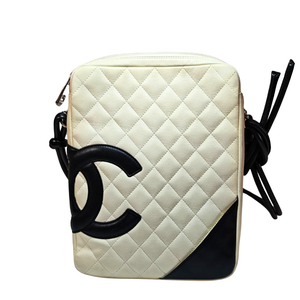 CHANEL Quilted Calfskin Cambon White Shoulder Bag