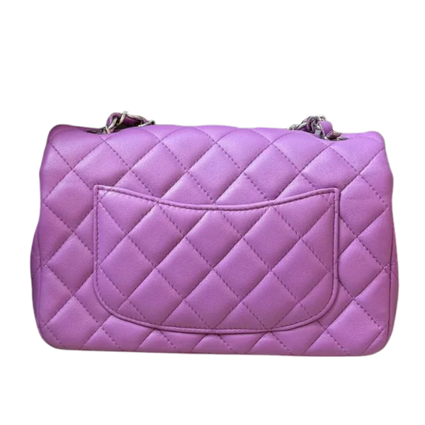 将图片加载到图库查看器，CHANEL Vintage Purple Lambskin Classic Flap Bag
