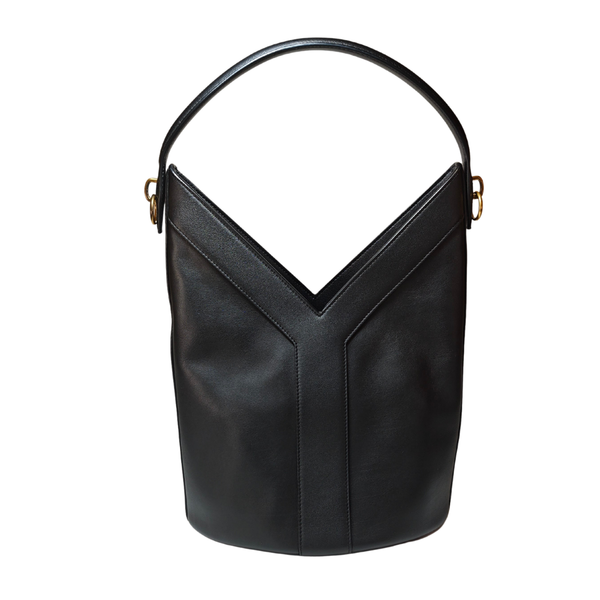 Load image into Gallery viewer, Saint Laurent Y Top Handle Black Bucket Bag
