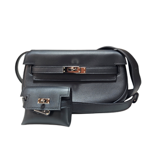 HERMES Shoulder bag Kelly Moove Noir Veau Swift Silver HW W Stamp 2024