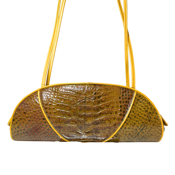 이미지를 갤러리 뷰어에 로드 , Dior Green Embossed Patent Leather Shoulder Bag Golden Dark Green
