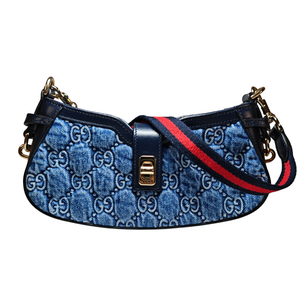 GUCCI GG Moon Side Denim Shoulder Bag