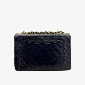 CHANEL Vintage Black Lambskin Maxi Classic Flap Bag