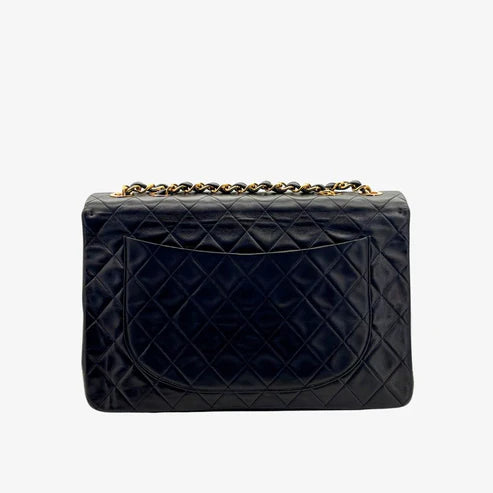 Load image into Gallery viewer, CHANEL Vintage Black Lambskin Maxi Classic Flap Bag
