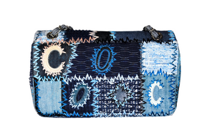 CHANEL Classic Single Flap Bag Multicolor Patchwork Denim Medium