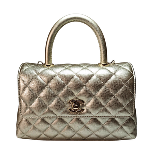 CHANEL 　ゴールド　トップハンドル　ハンドバッグ