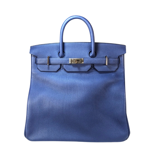 Load image into Gallery viewer, HERMES Blue Haut à Courroies Bag Togo Leather B Stamp 2023
