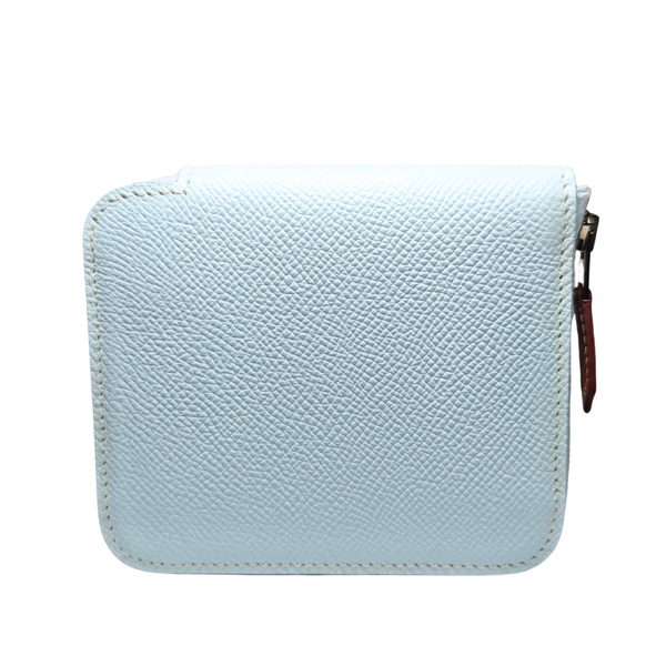 将图片加载到图库查看器，HERMES Wallet Azap Silk in Compact Blue Brume
