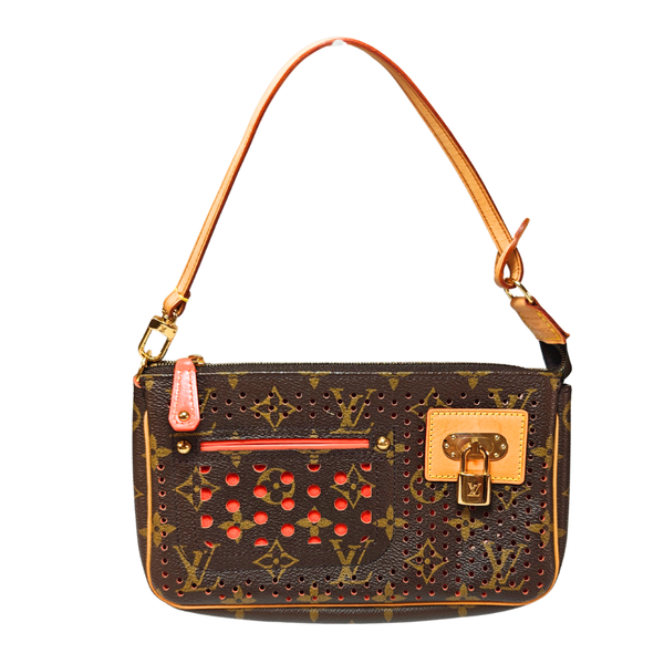 Load image into Gallery viewer, LOUIS VUITTON Perforated Pochette Accessories Monogram Canvas Fuchsia M95185
