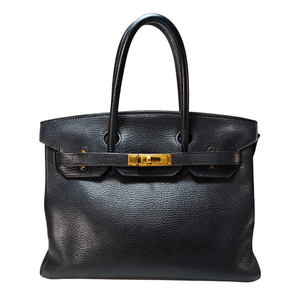 HERMES Birkin 30 Taurillon Leather Black Square G Stamp 2003