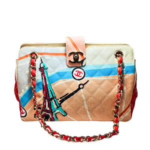 CHANEL エッフェルタワー キャンバスショルダーバッグ
