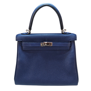 HERMES Kelly 25 Blue Nuit Togo Bag K stamp 2025