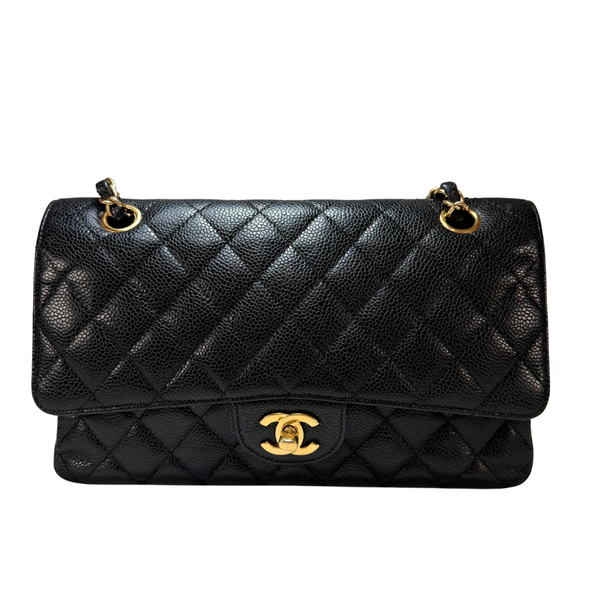 Load image into Gallery viewer, CHANEL Black Caviar Medium Classic Flap Bag 2014-2015

