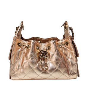 CHANEL 25 Champaign Gold CC Gold Hardware Shoulder Bag