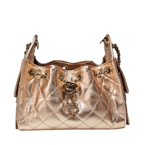 이미지를 갤러리 뷰어에 로드 , CHANEL 25 Champaign Gold CC Gold Hardware Shoulder Bag
