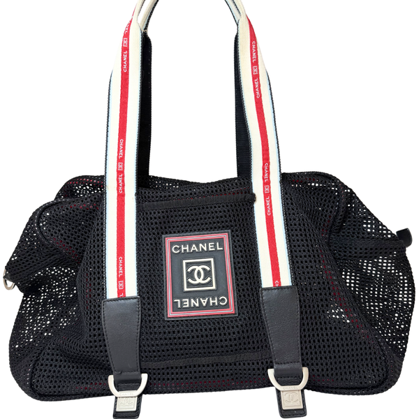 이미지를 갤러리 뷰어에 로드 , CHANEL Sport Line Vintage Black Mesh Shoulder Bag 2007
