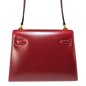 HERMES Mini Kelly 20 Box Calf Bordeaux Circle R Stamp 1988