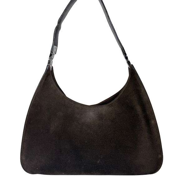 将图片加载到图库查看器，GUCCI  Brown Suede Moon  Shoulder Bag
