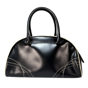 PRADA Archive Black Leather Bowler Bag