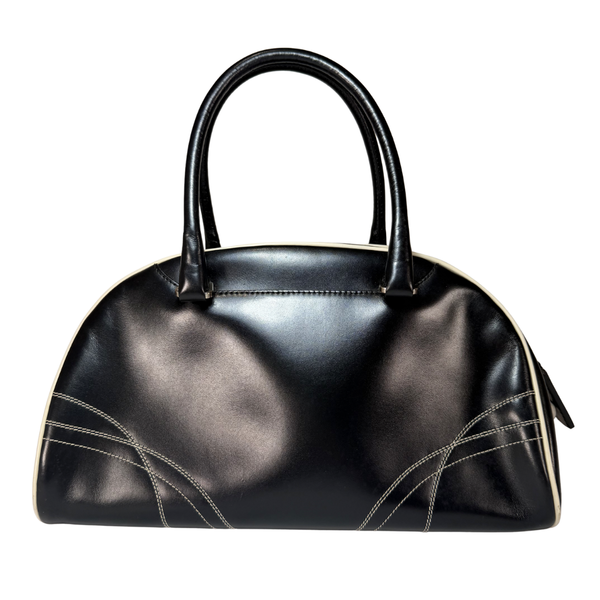 이미지를 갤러리 뷰어에 로드 , PRADA Archive Black Leather Bowler Bag
