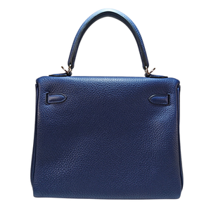 HERMES Kelly 25 Blue Nuit Togo Bag K stamp 2025