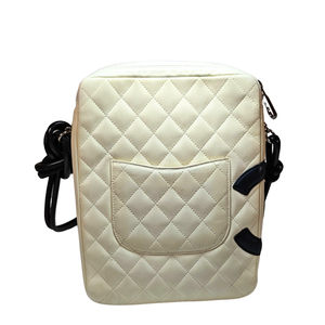 CHANEL Quilted Calfskin Cambon White Shoulder Bag