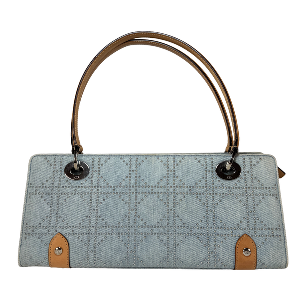 Load image into Gallery viewer, Christian Dior Denim Lady Dior East West Vintage Shoulder Bag
