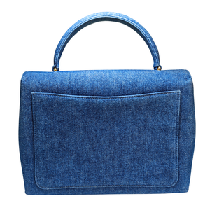 CHANEL 1997-1999 Blue Denim Kelly Handbag