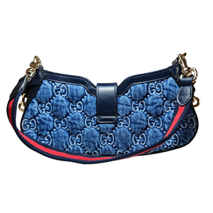 GUCCI GG Moon Side Denim Shoulder Bag