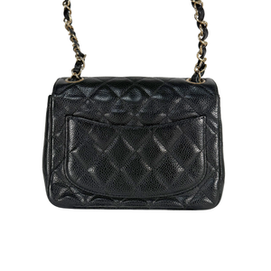 CHANEL Black Caviar Mini Classic Square Flap Bag