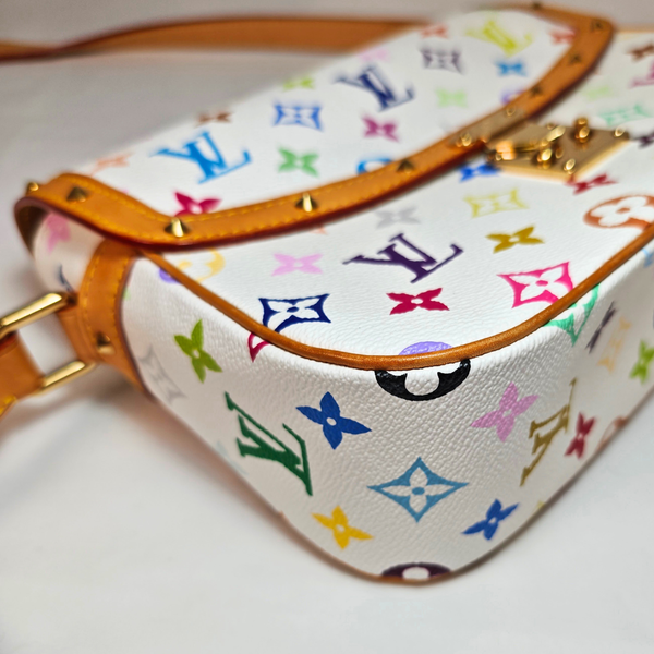 画像をギャラリービューアに読み込む, ルイヴィトン LOUIS VUITTON モノグラム マルチカラー ホワイト ソローニュ ショルダーバッグ
