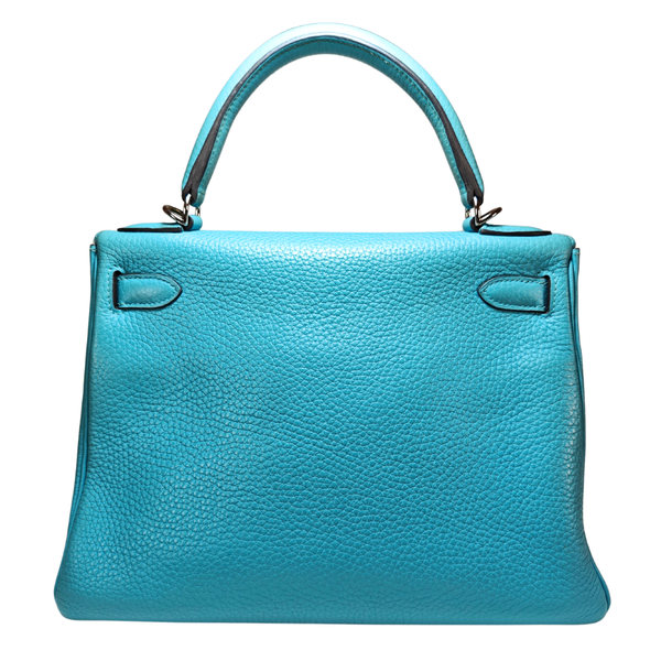 Load image into Gallery viewer, HERMES Kelly 28 Taurillon Clemence Blue Jean Stamp T
