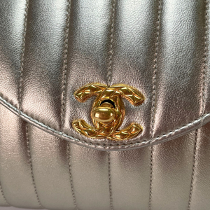 CHANEL Mademoiselle Gold  Evening Clutch Purse Gold Hardware, 1992